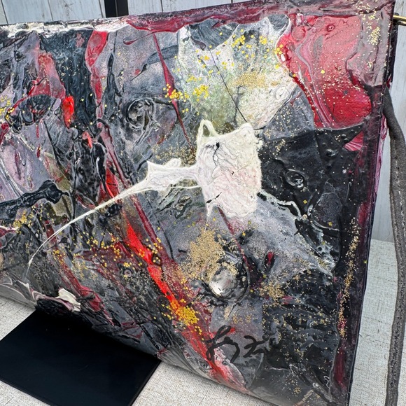 Vintage 80s Artist-Made Abstract Painted Crossbody – One of a Kind - Picture 12 of 16